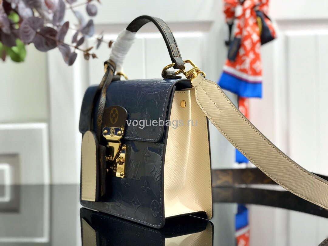 LV M90514 Louis Vuitton Spring Street Monogram Vernis Bag M90454 Blue - Voguebags