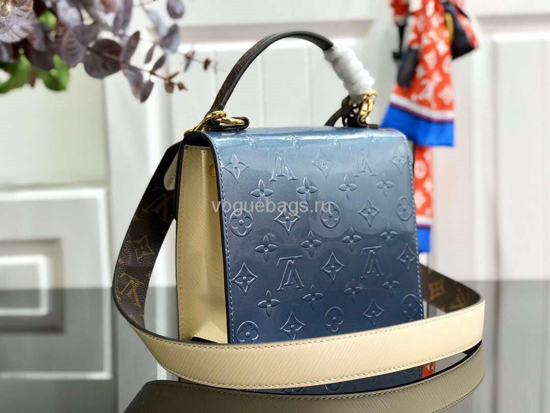 LV M90514 Louis Vuitton Spring Street Monogram Vernis Bag M90454 Blue - Voguebags