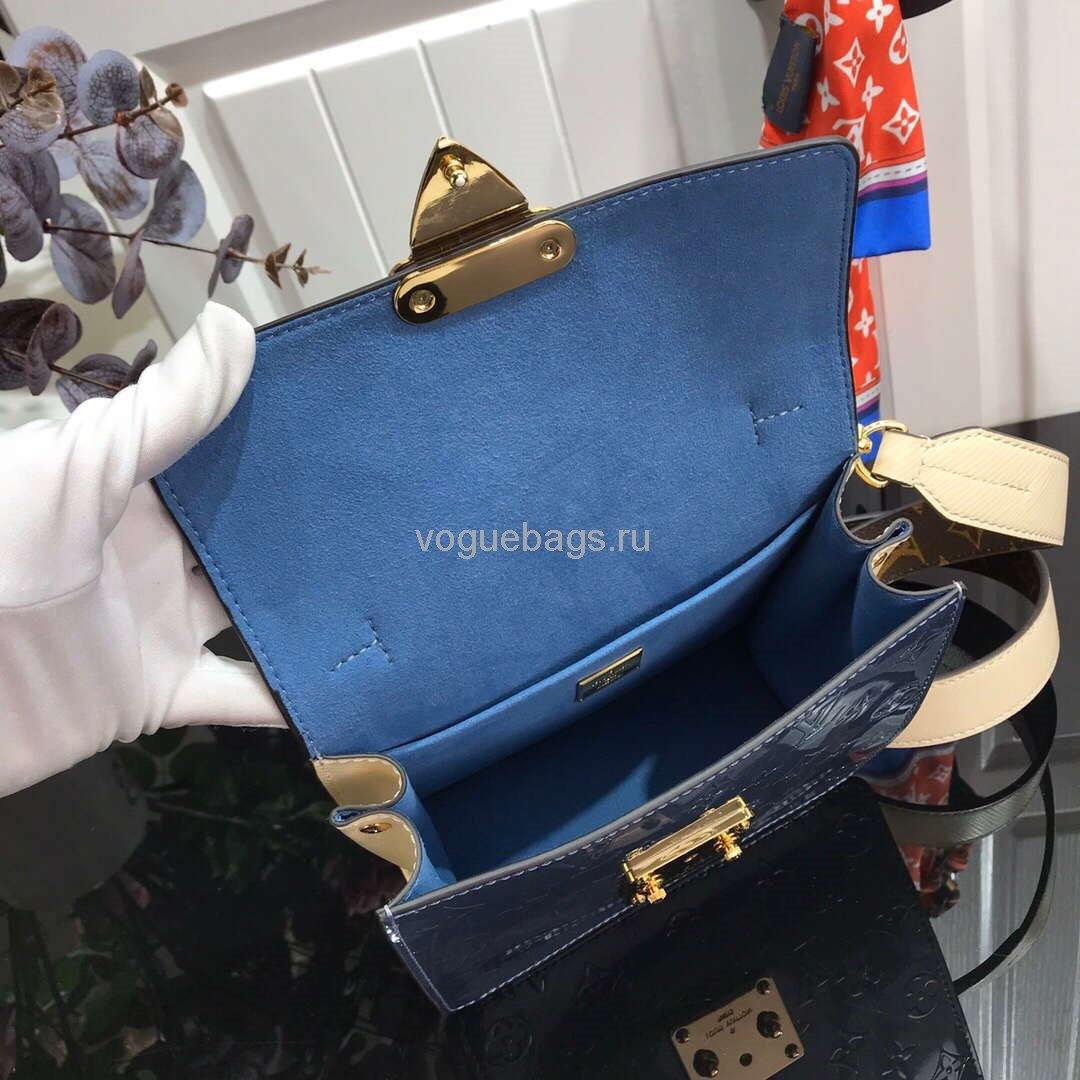 LV M90514 Louis Vuitton Spring Street Monogram Vernis Bag M90454 Blue - Voguebags