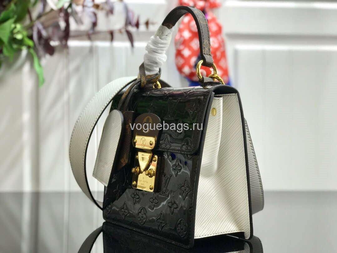 LV M90375 Louis Vuitton Spring Street Monogram Vernis Bag M90514 Black - Voguebags