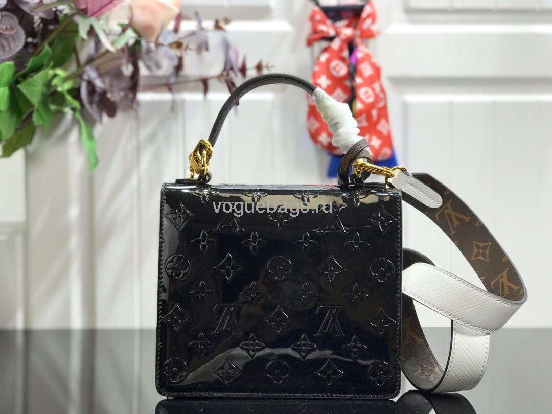 LV M90375 Louis Vuitton Spring Street Monogram Vernis Bag M90514 Black - Voguebags