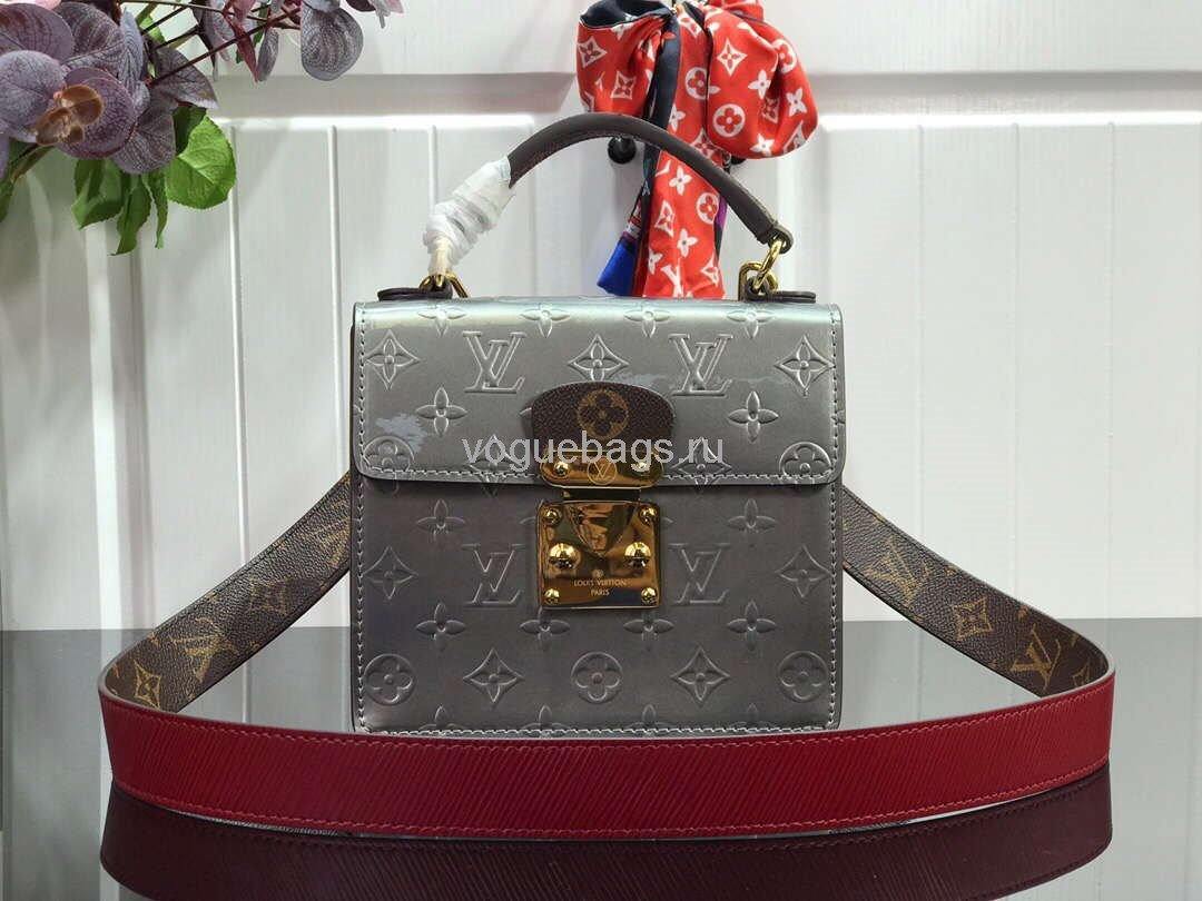 Lv M90502 Louis Vuitton Spring Street Monogram Vernis Bag M90375 Gray - Voguebags