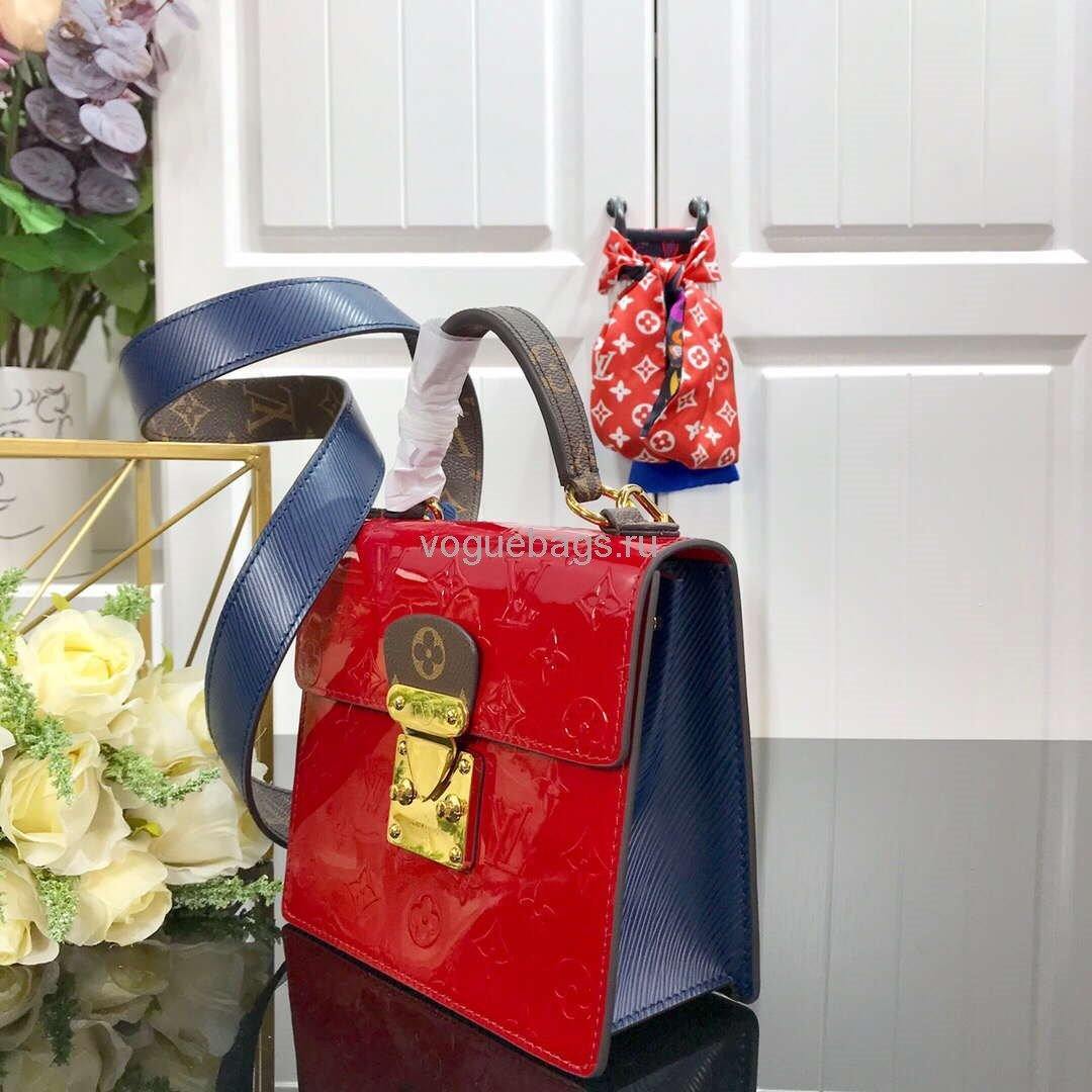 LV M90505 Louis Vuitton Spring Street Monogram Vernis Bag M90468 Red - Voguebags