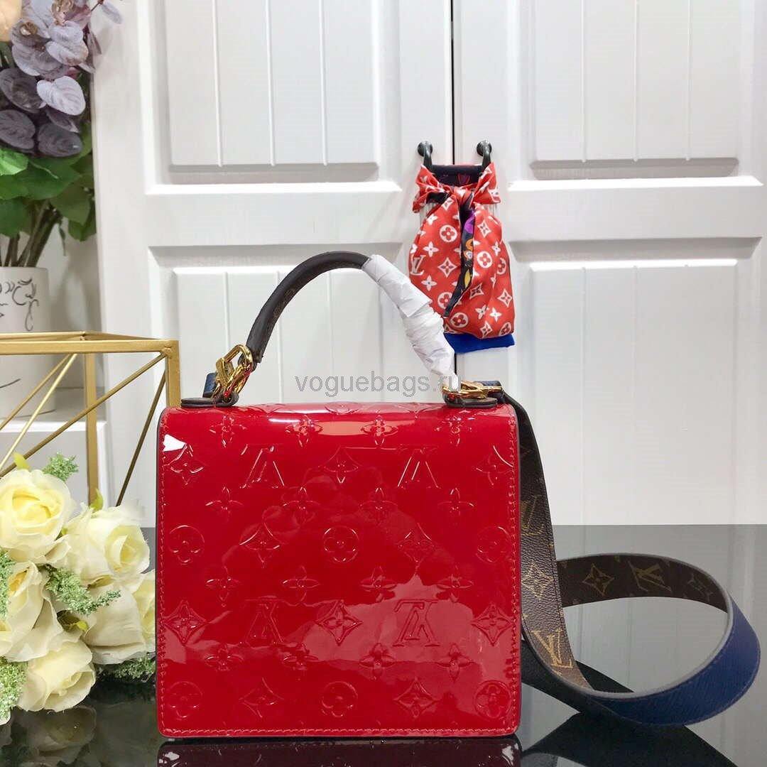 LV M90505 Louis Vuitton Spring Street Monogram Vernis Bag M90468 Red - Voguebags