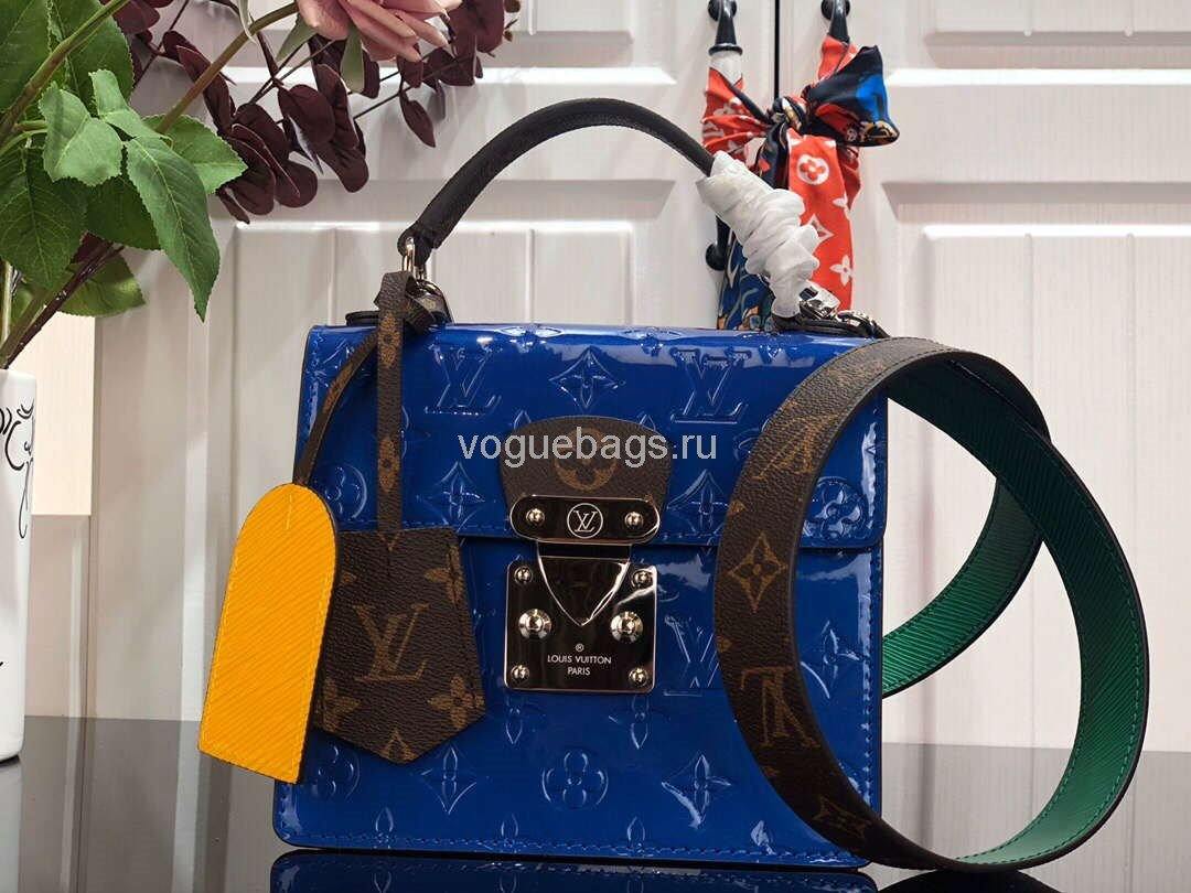 LV M90514 Louis Vuitton Spring Street Monogram Vernis Bag M90468 Blue - Voguebags