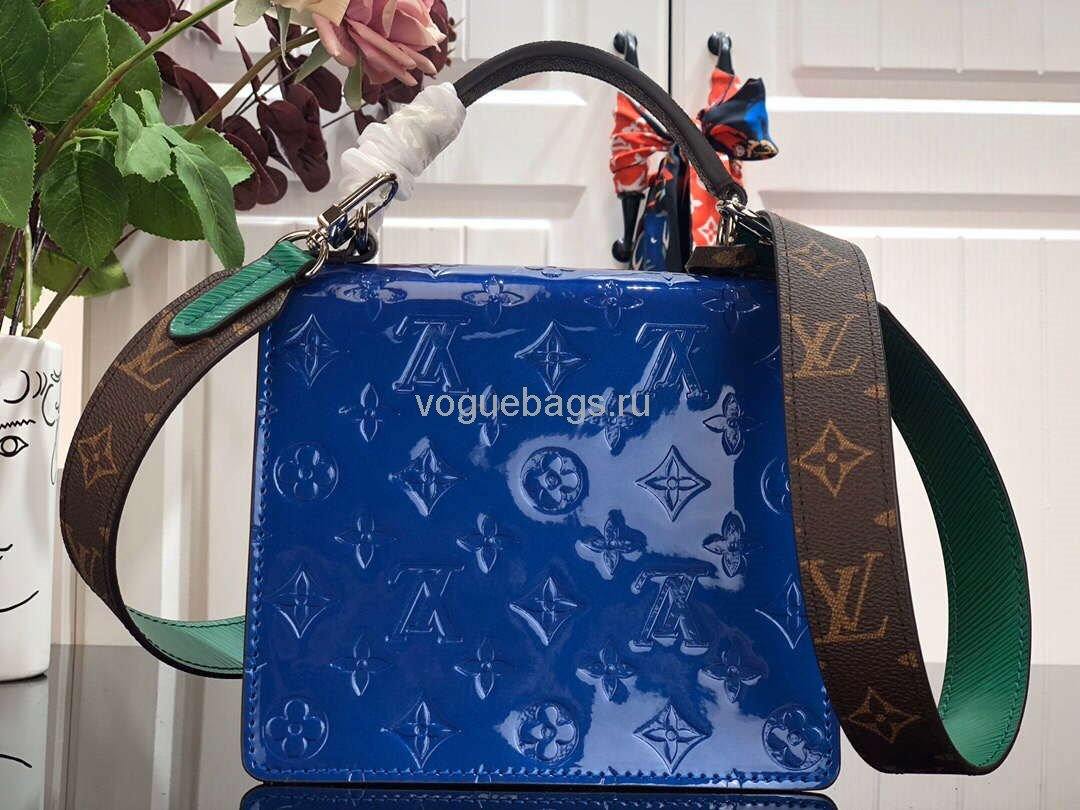 LV M90514 Louis Vuitton Spring Street Monogram Vernis Bag M90468 Blue - Voguebags