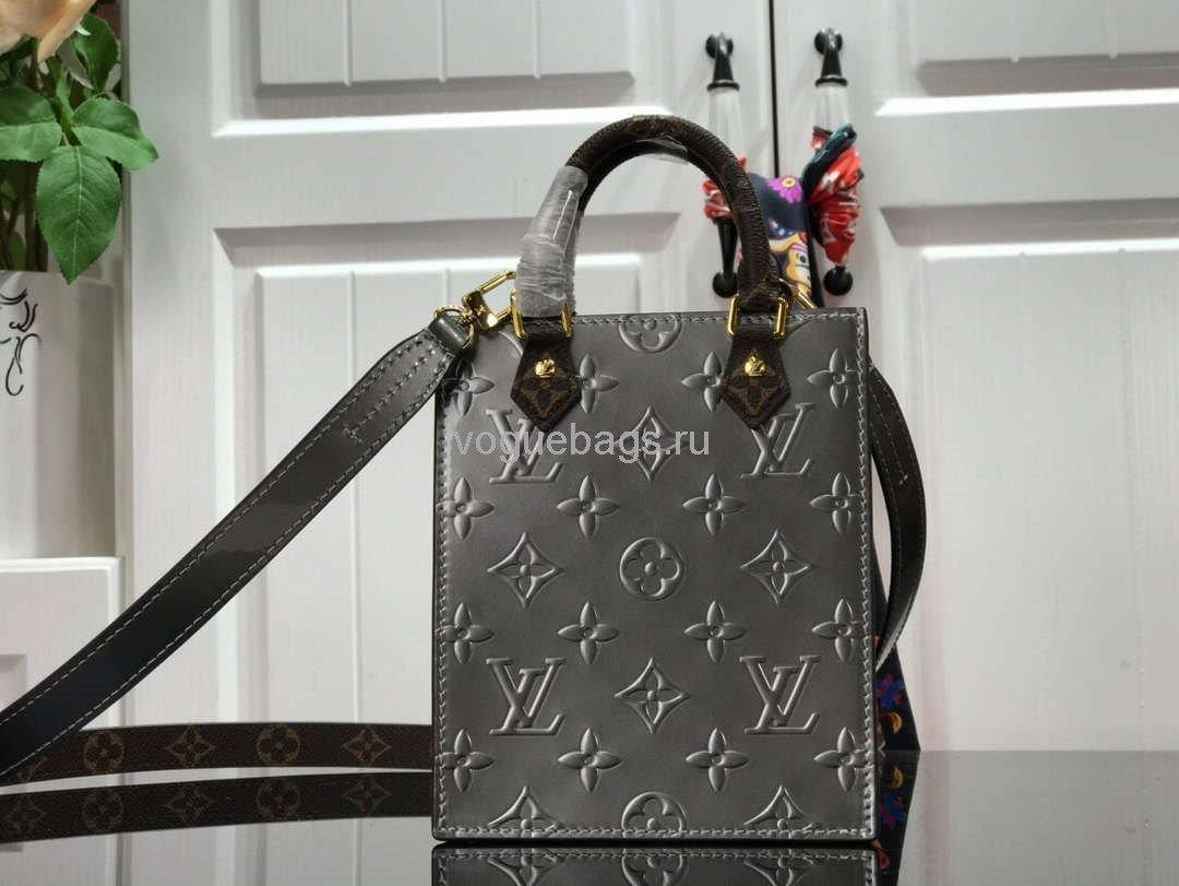 LV M90564 Louis Vuitton Petit Sac Plat Monogram Vernis M69442 Bag Silver - Voguebags