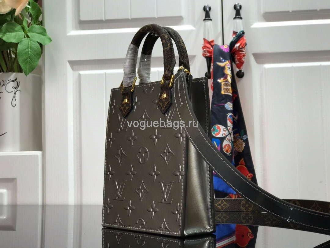 LV M90564 Louis Vuitton Petit Sac Plat Monogram Vernis M69442 Bag Silver - Voguebags