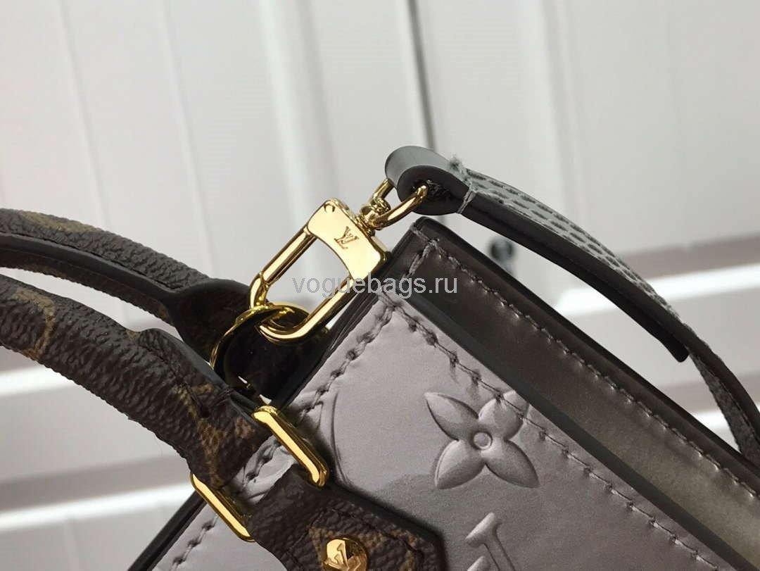 LV M90564 Louis Vuitton Petit Sac Plat Monogram Vernis M69442 Bag Silver - Voguebags