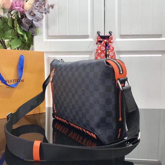 LV N40159 Louis Vuitton Damier Cobalt Discovery Messenger Shoulder Bag Black - Voguebags