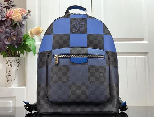 LV N40402 Louis Vuitton Josh Backpack Damier Graphite Blue - luxibagsmall