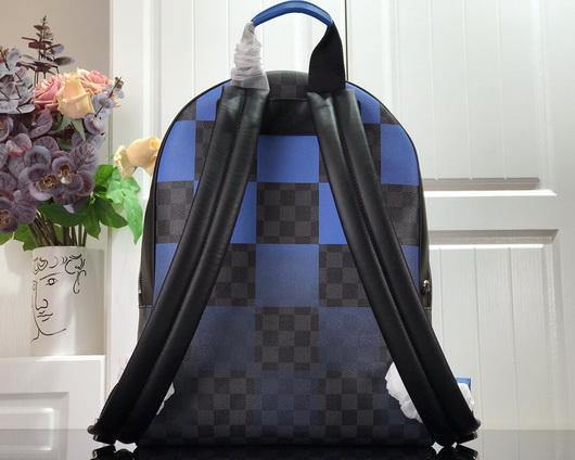 LV N40402 Louis Vuitton Josh Backpack Damier Graphite Blue - luxibagsmall