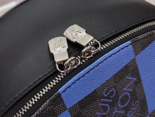 LV N40402 Louis Vuitton Josh Backpack Damier Graphite Blue - luxibagsmall