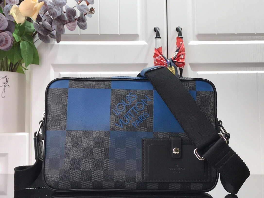 LV N40408 Louis Vuitton Alpha Messenger Bag N40421 Blue Damier Graphite - luxibagsmall