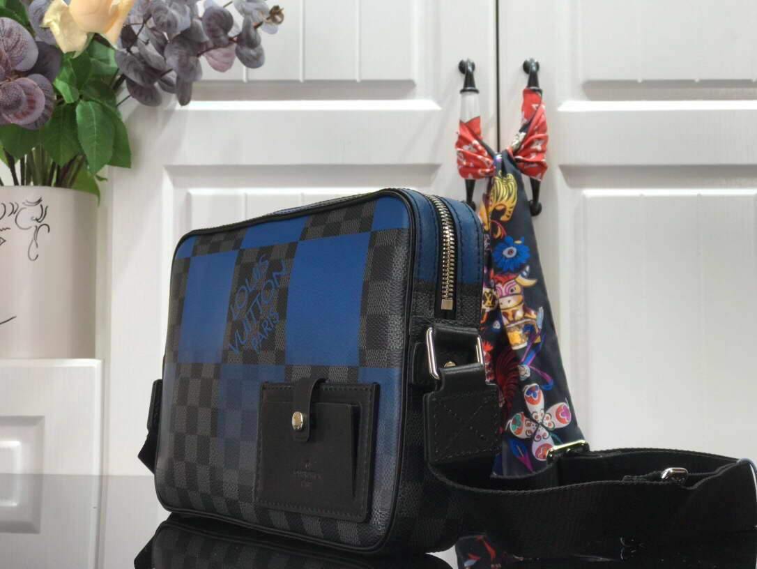 LV N40408 Louis Vuitton Alpha Messenger Bag N40421 Blue Damier Graphite - luxibagsmall