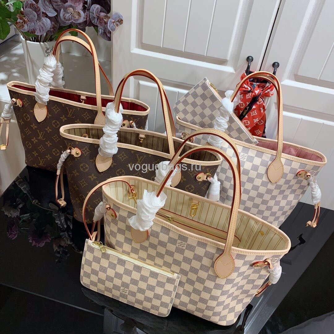 LV N41362 Louis Vuitton Neverfull PM Damier Azur M41245 Bag Beige - Voguebags