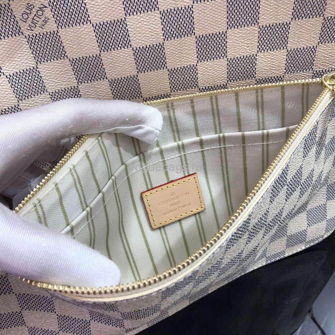 LV N41361 Louis Vuitton Neverfull MM Damier Azur N41605 Bag Beige - Voguebags