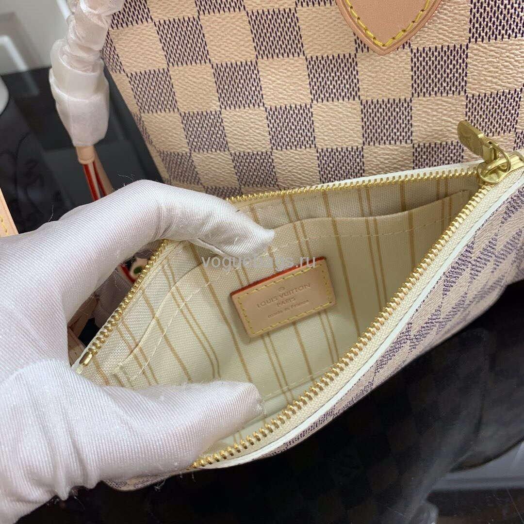 LV N41362 Louis Vuitton Neverfull PM Damier Azur M41245 Bag Beige - Voguebags