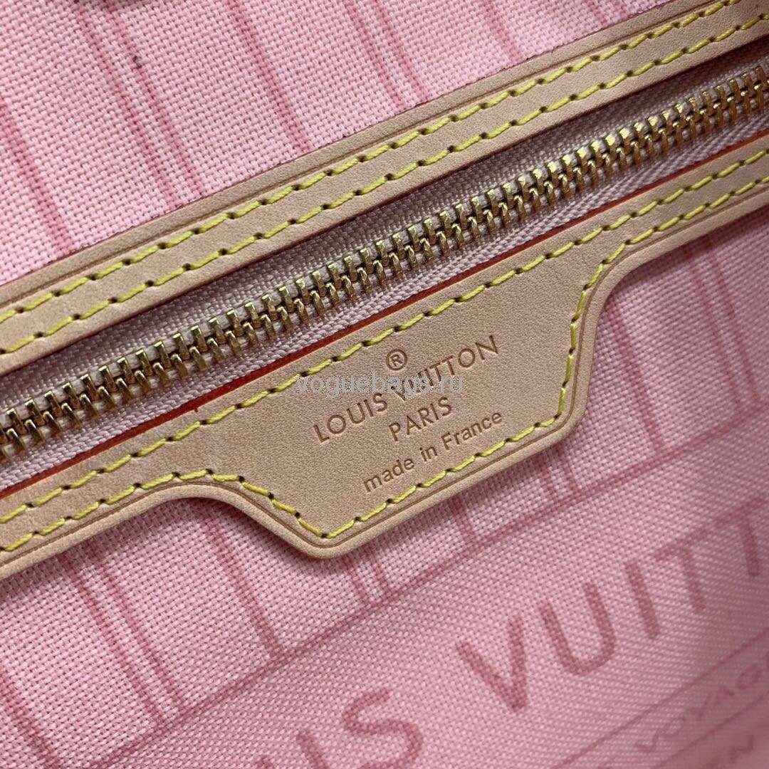 LV N41362 Louis Vuitton Neverfull PM Damier Azur M41245 Bag Pink - Voguebags