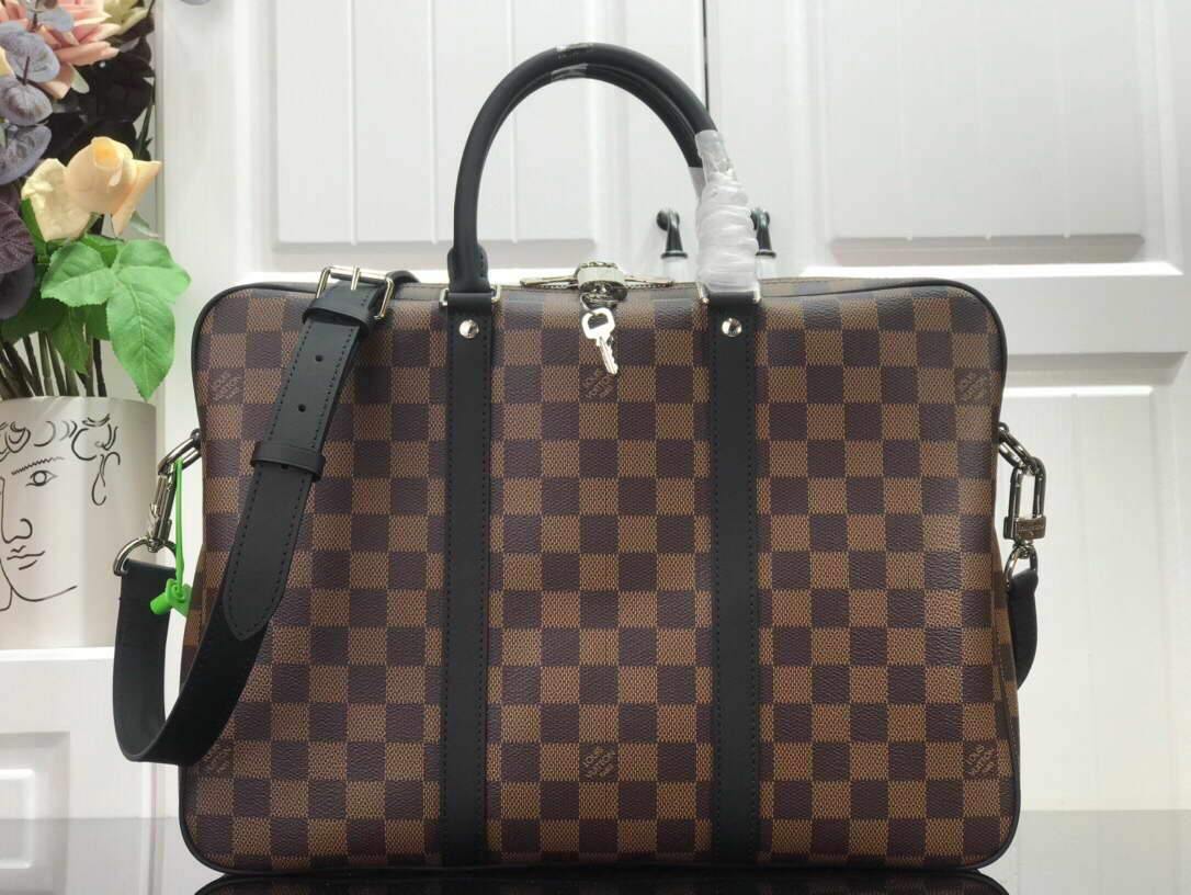 LV N41478 Louis Vuitton Porte Documents Voyage Pm Damier Ebene - luxibagsmall