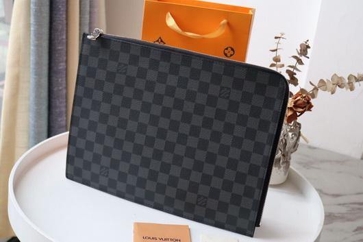 LV N41501 Louis Vuitton Pochette Joule GM Clutch Bag Damier Graphite - luxibagsmall