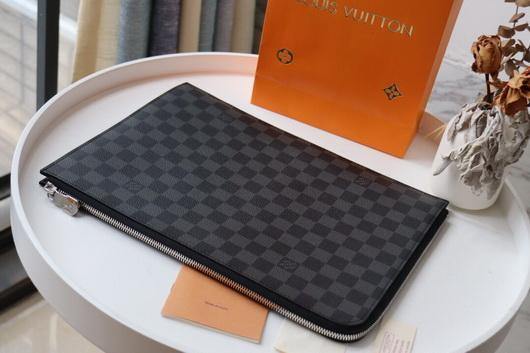 LV N41501 Louis Vuitton Pochette Joule GM Clutch Bag Damier Graphite - luxibagsmall