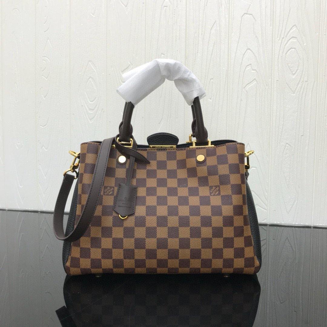 LV N41673 Louis Vuitton N41674 Brittany BB Tote Damier Ebene Black - luxibagsmall