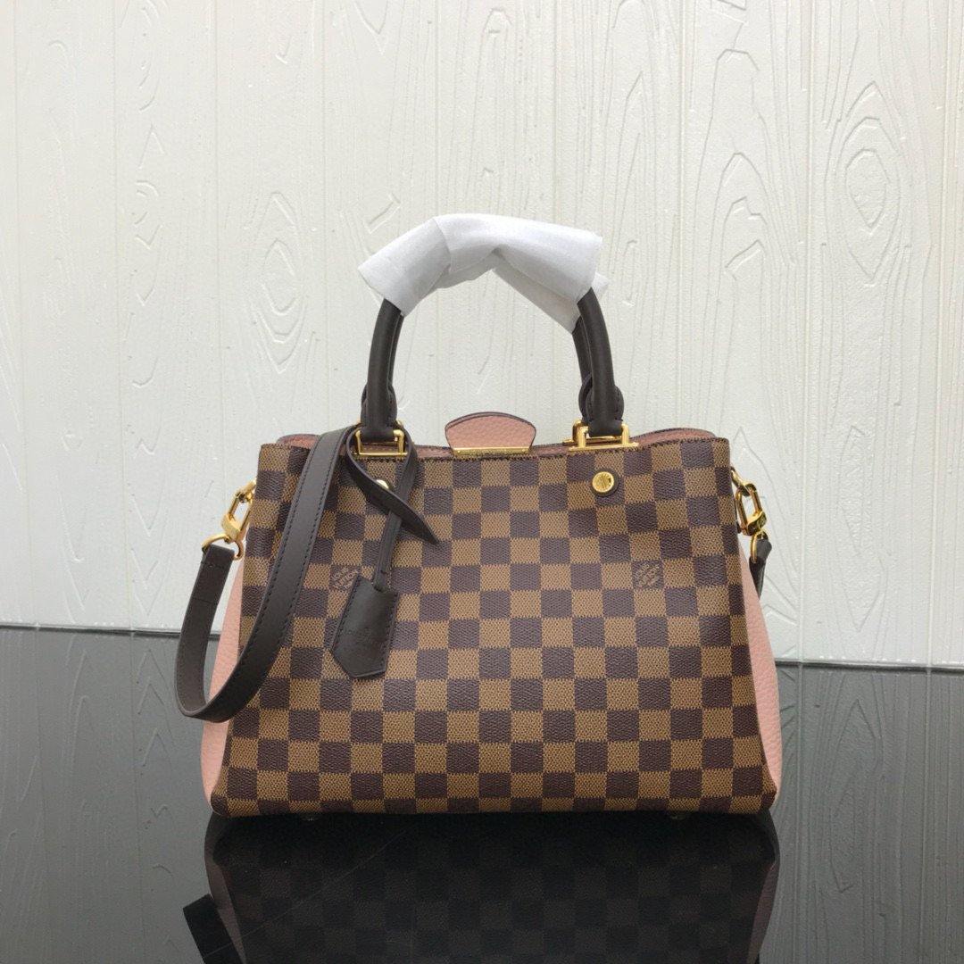 LV N41674 Louis Vuitton Brittany BB Tote Damier Ebene N41673 Pink - luxibagsmall