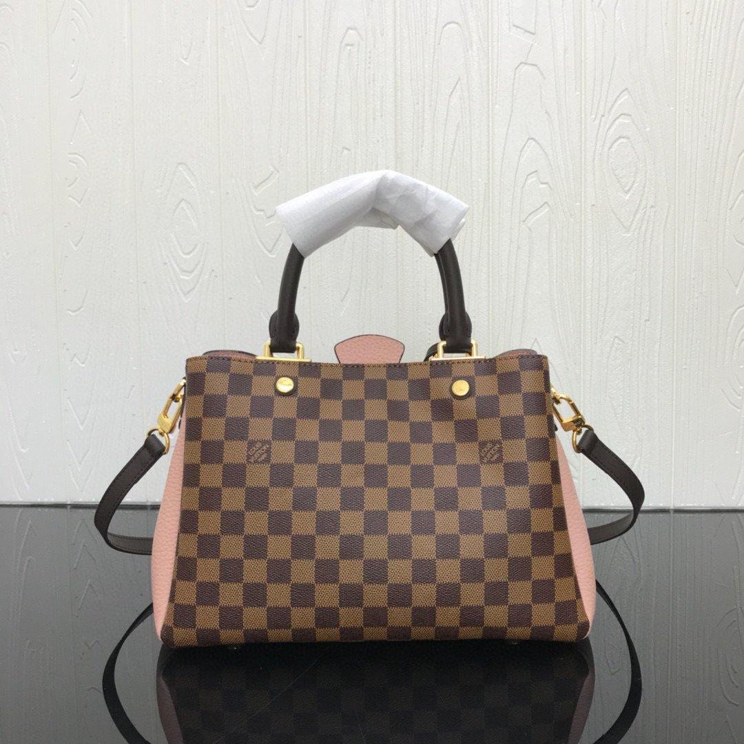 LV N41674 Louis Vuitton Brittany BB Tote Damier Ebene N41673 Pink - luxibagsmall