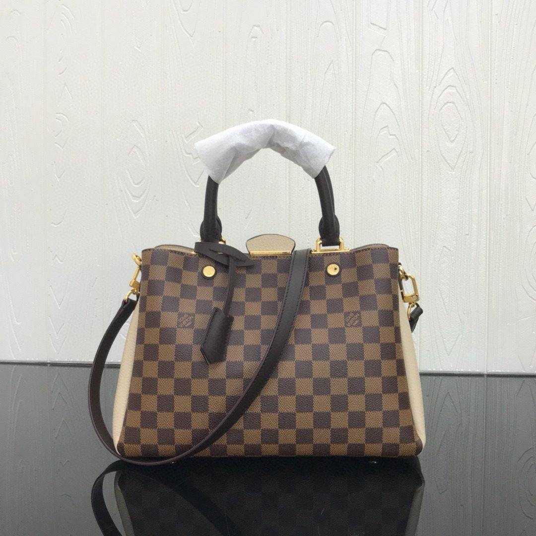 LV N41675 Louis Vuitton Brittany BB Tote Damier Ebene N44020 Beige - luxibagsmall