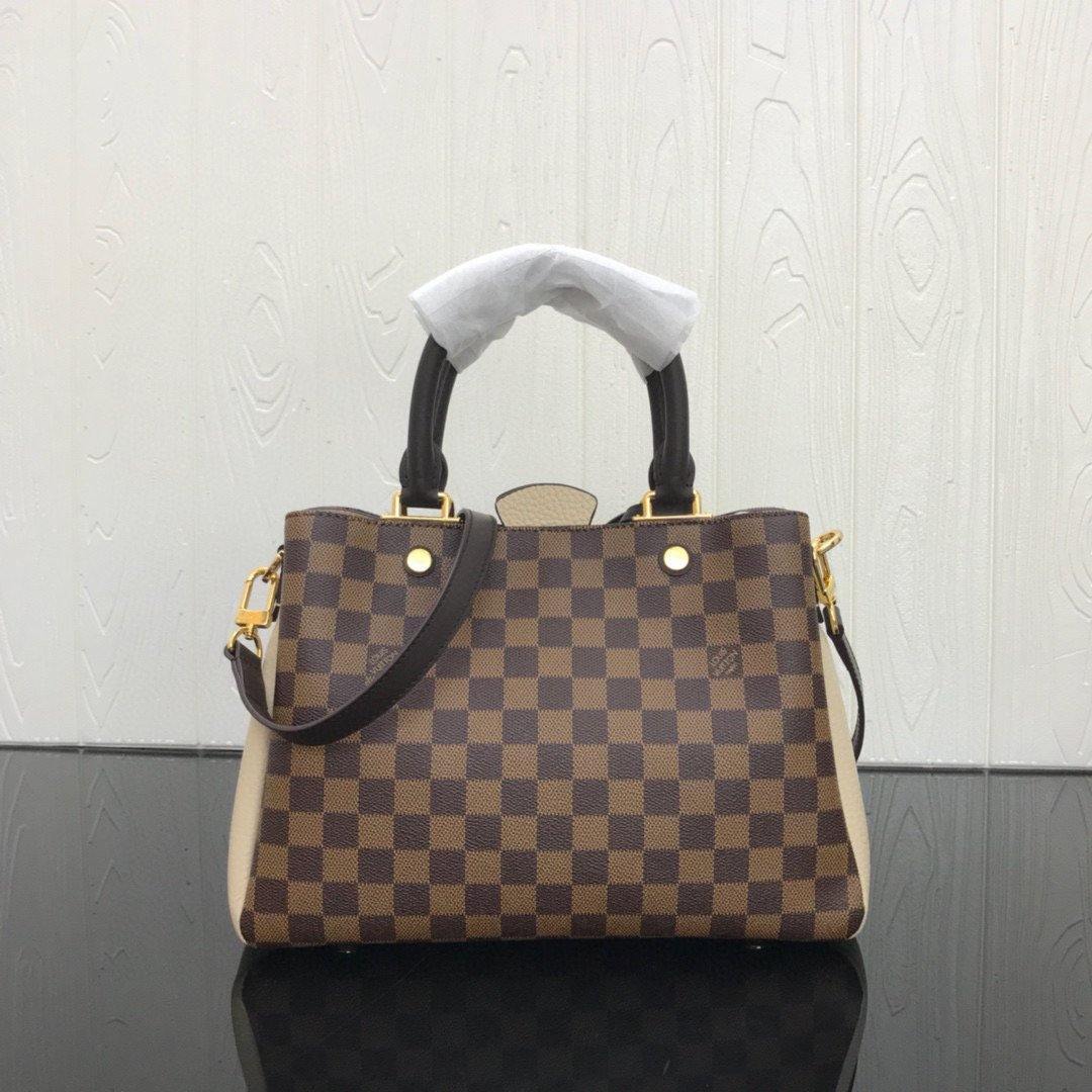 LV N41675 Louis Vuitton Brittany BB Tote Damier Ebene N44020 Beige - luxibagsmall