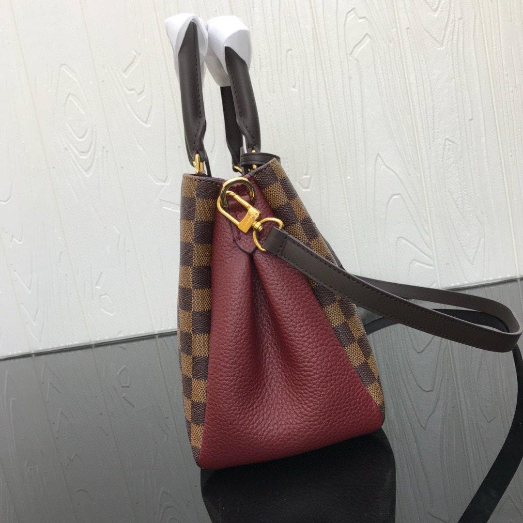 LV N44020 Louis Vuitton Brittany BB Tote Damier Ebene N41675 Wine Red - luxibagsmall