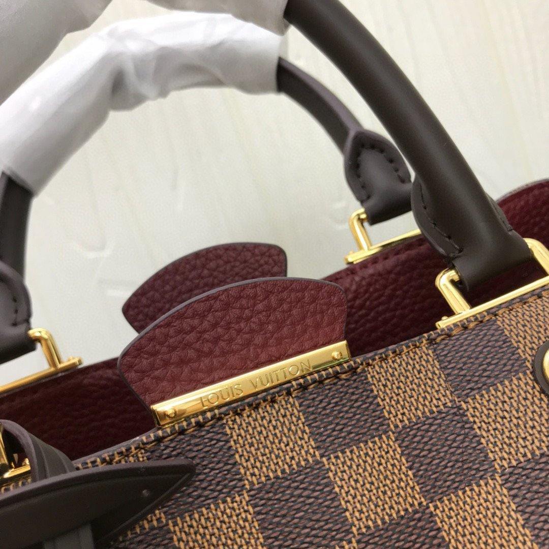 LV N44020 Louis Vuitton Brittany BB Tote Damier Ebene N41675 Wine Red - luxibagsmall