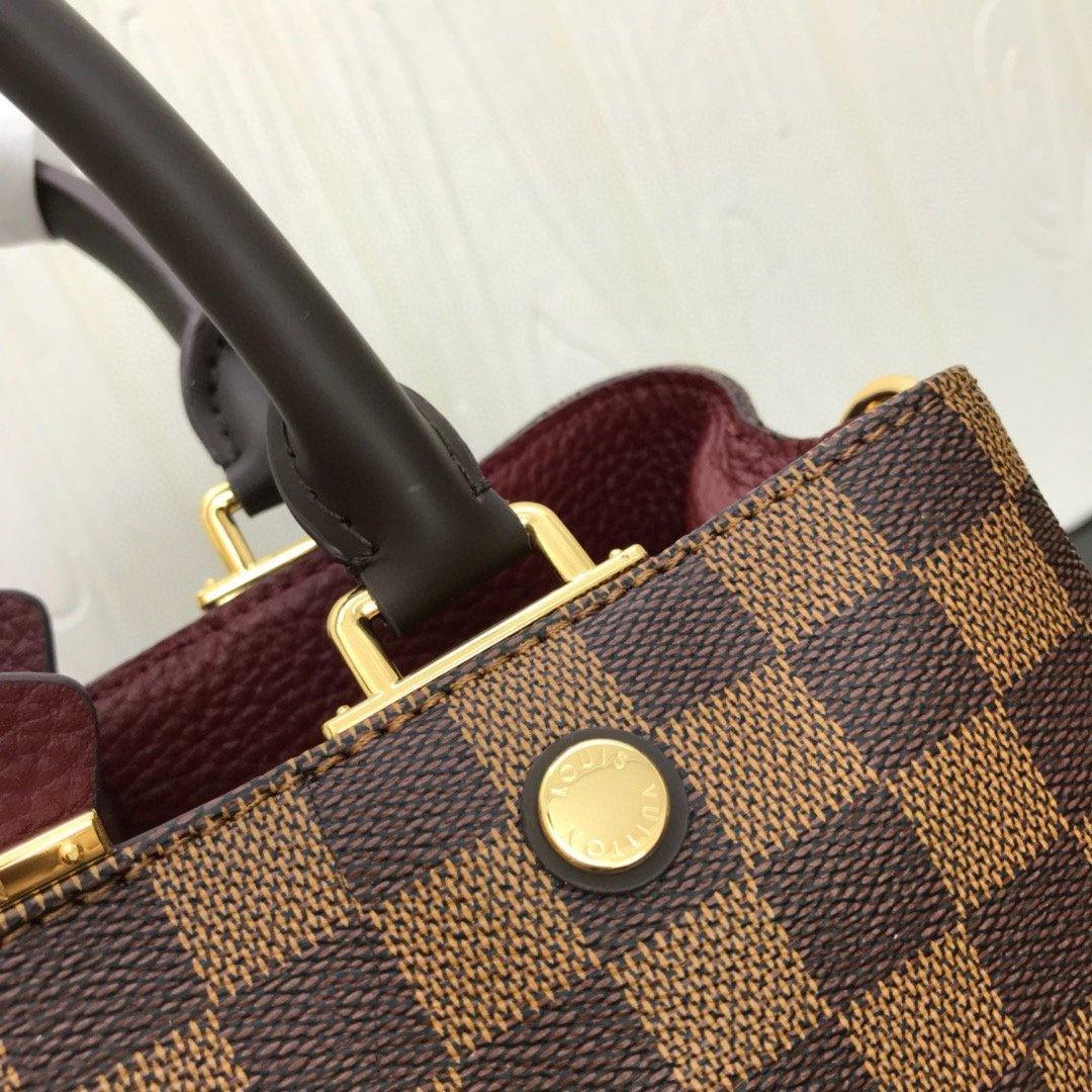 LV N44020 Louis Vuitton Brittany BB Tote Damier Ebene N41675 Wine Red - luxibagsmall