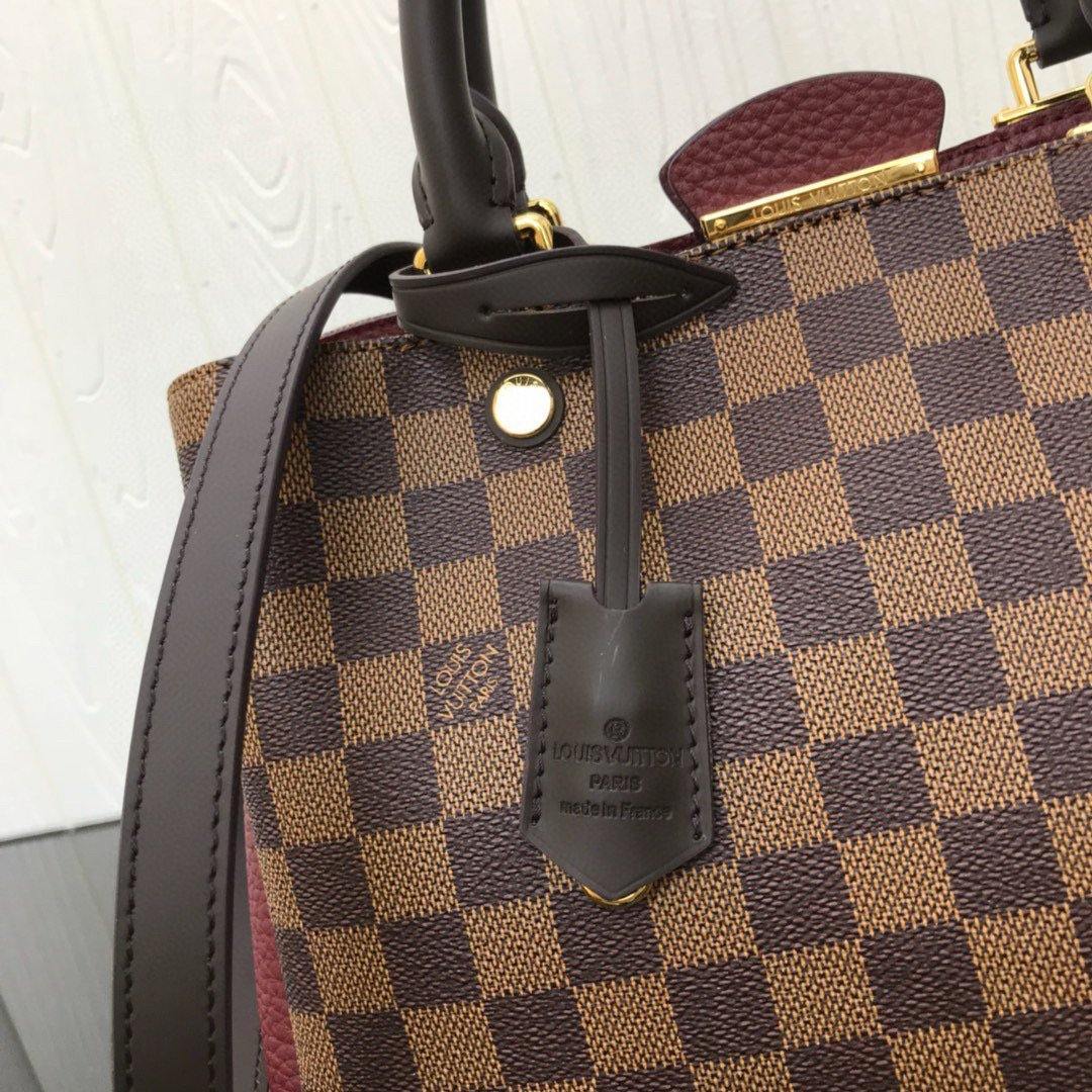 LV N44020 Louis Vuitton Brittany BB Tote Damier Ebene N41675 Wine Red - luxibagsmall