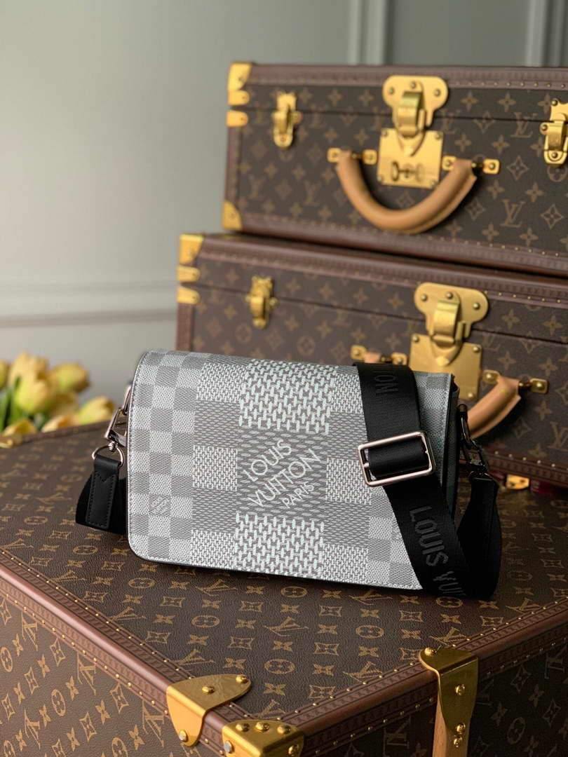 LV N50013 Louis Vuitton Studio Messenger Damier Graphite Gray N50026 Bag - Voguebags