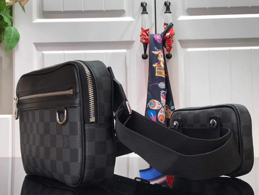 LV N50018 Louis Vuitton Scott Messenger Shoulder Bag Black - luxibagsmall