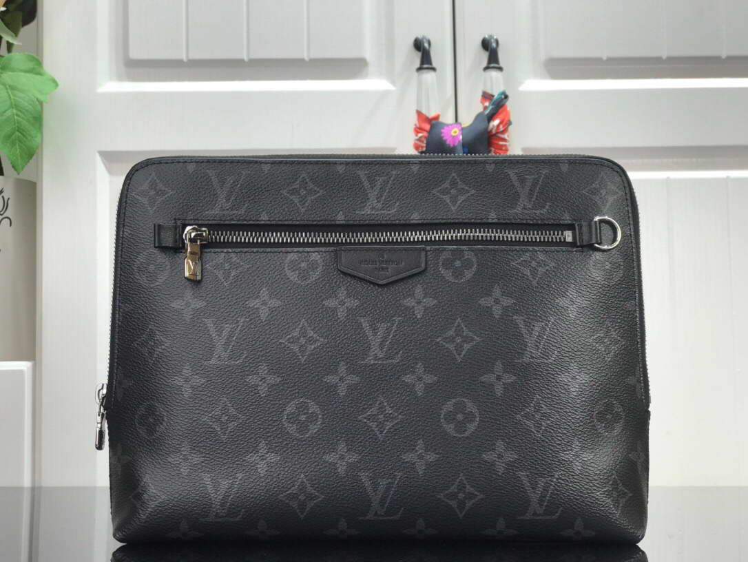 LV N60417 Louis Vuitton Pouch Monogram Canvas Black - luxibagsmall