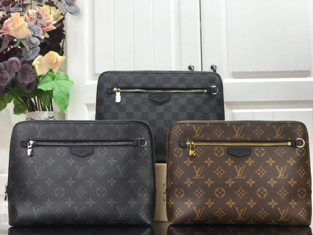 LV N60417 Louis Vuitton Pouch Monogram Canvas Black - luxibagsmall