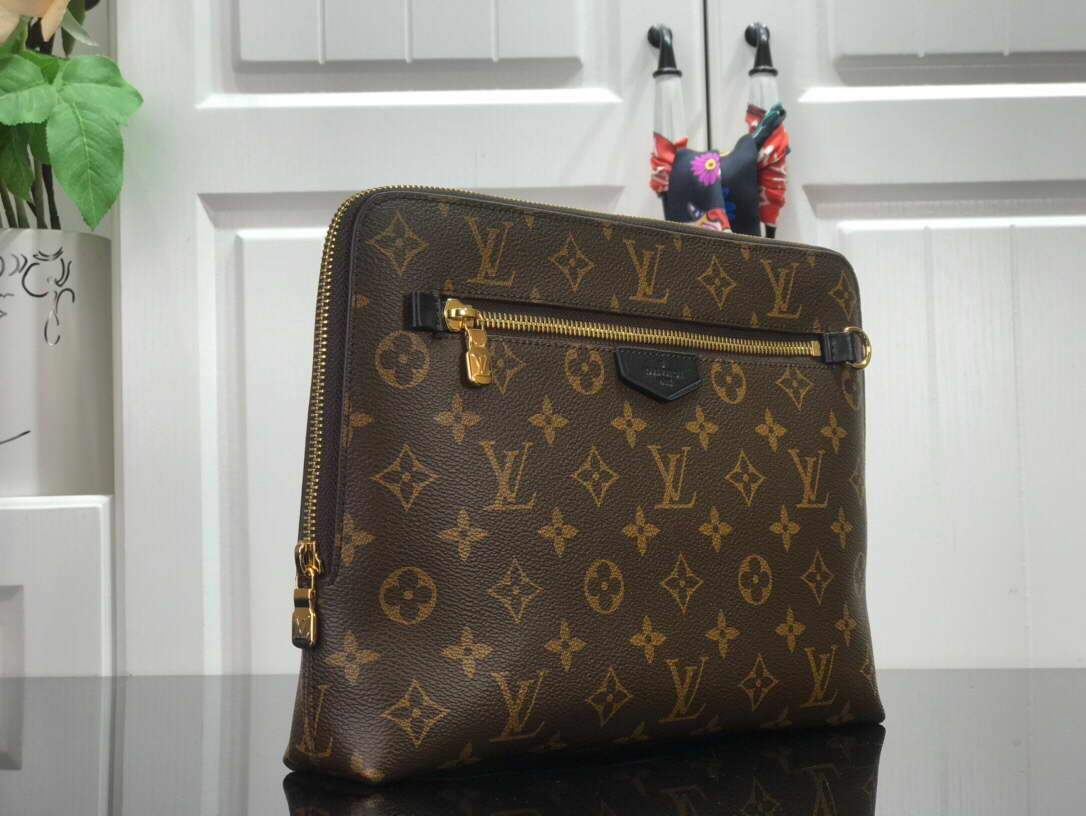 LV N60417 Louis Vuitton Pouch Monogram Canvas Brwon - luxibagsmall