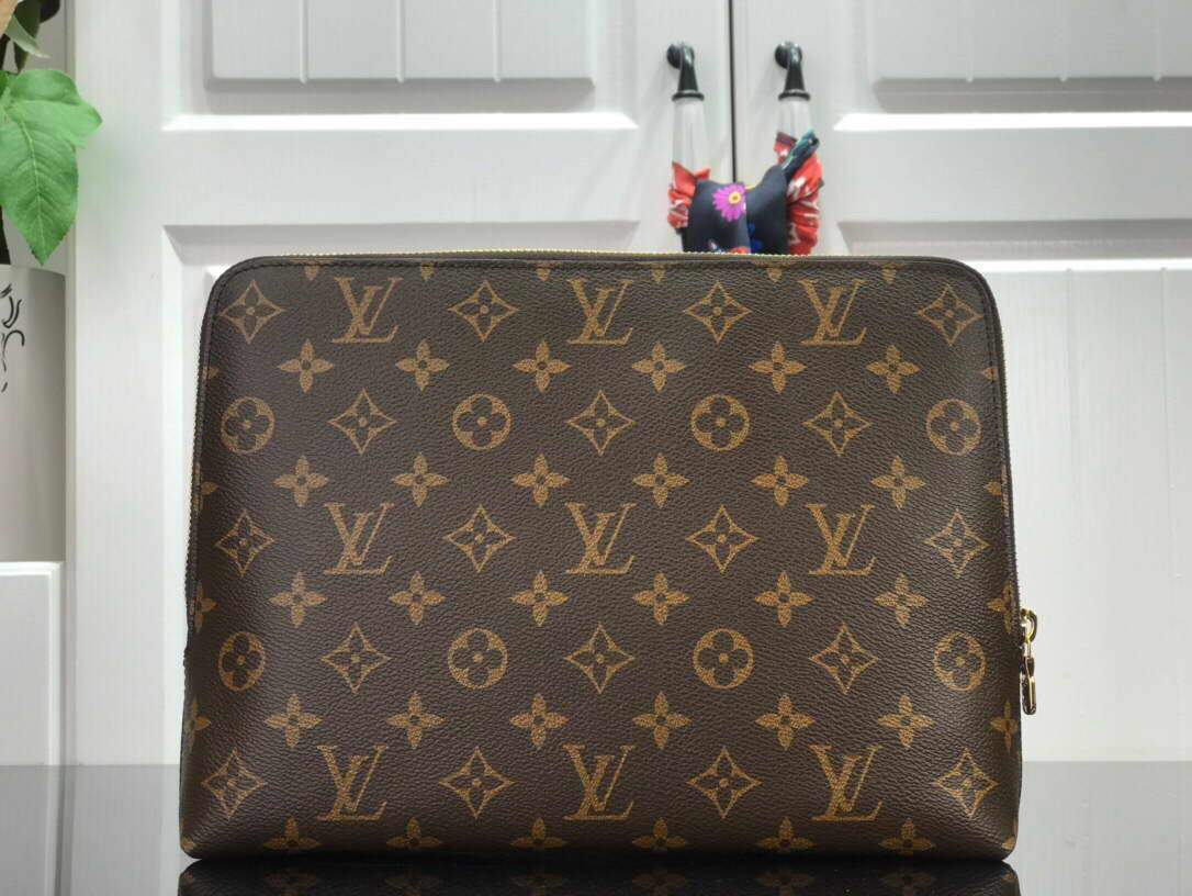 LV N60417 Louis Vuitton Pouch Monogram Canvas Brwon - luxibagsmall