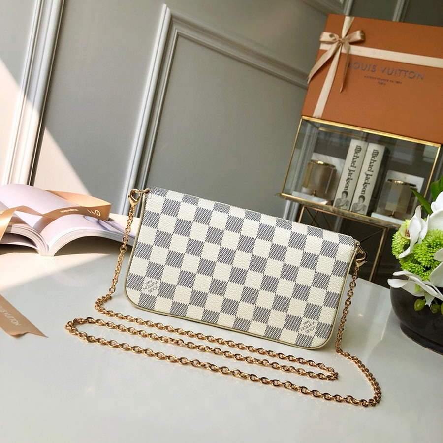 LV M61276 Louis Vuitton Felicie Pochette Bag Damier Azur - Voguebags