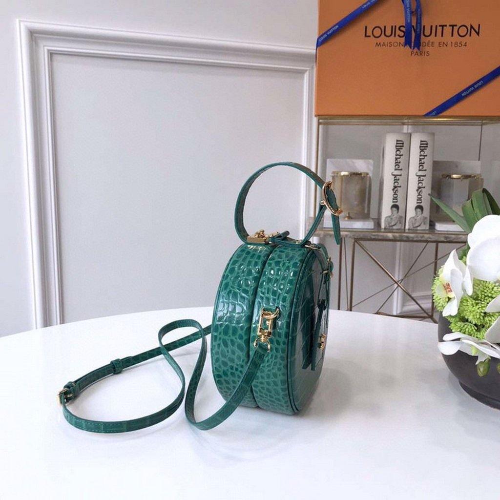 LV N93598 Louis Vuitton N93597 Petite Boite Chapeau Crocodilien Brillant Bag Green - Voguebags