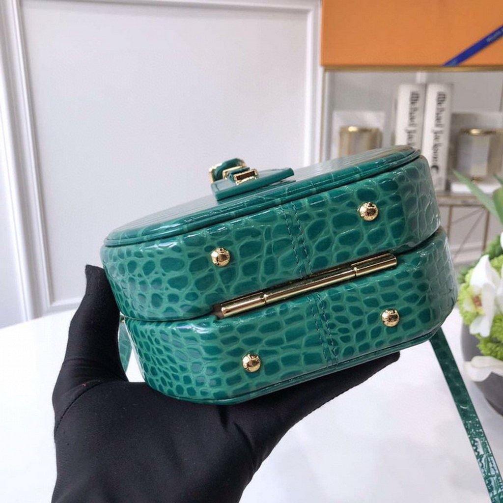 LV N93598 Louis Vuitton N93597 Petite Boite Chapeau Crocodilien Brillant Bag Green - Voguebags