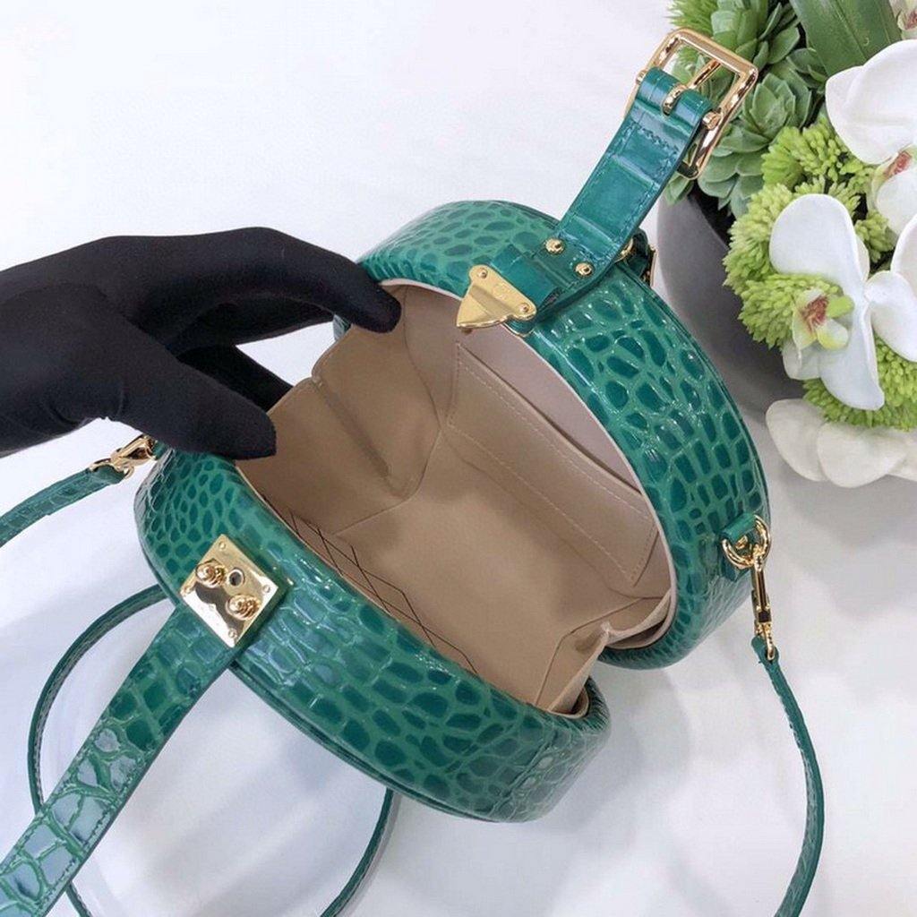 LV N93598 Louis Vuitton N93597 Petite Boite Chapeau Crocodilien Brillant Bag Green - Voguebags