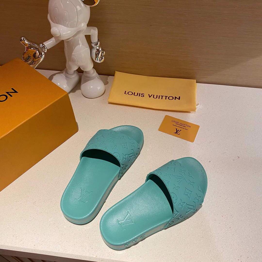 LV Sandals Designer Louis Vuitton Slippers 81121 Blue - luxibagsmall