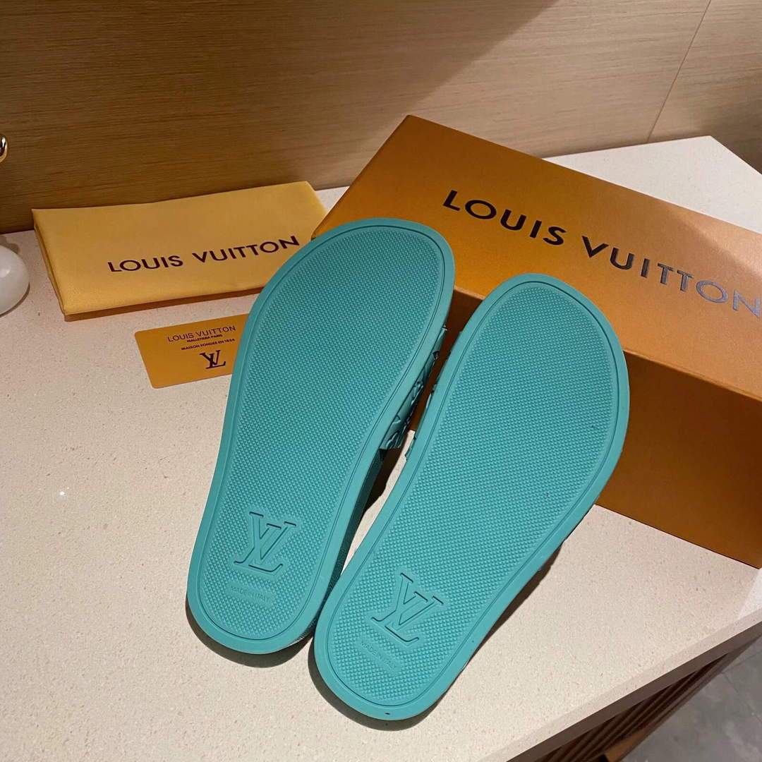 LV Sandals Designer Louis Vuitton Slippers 81121 Blue - luxibagsmall