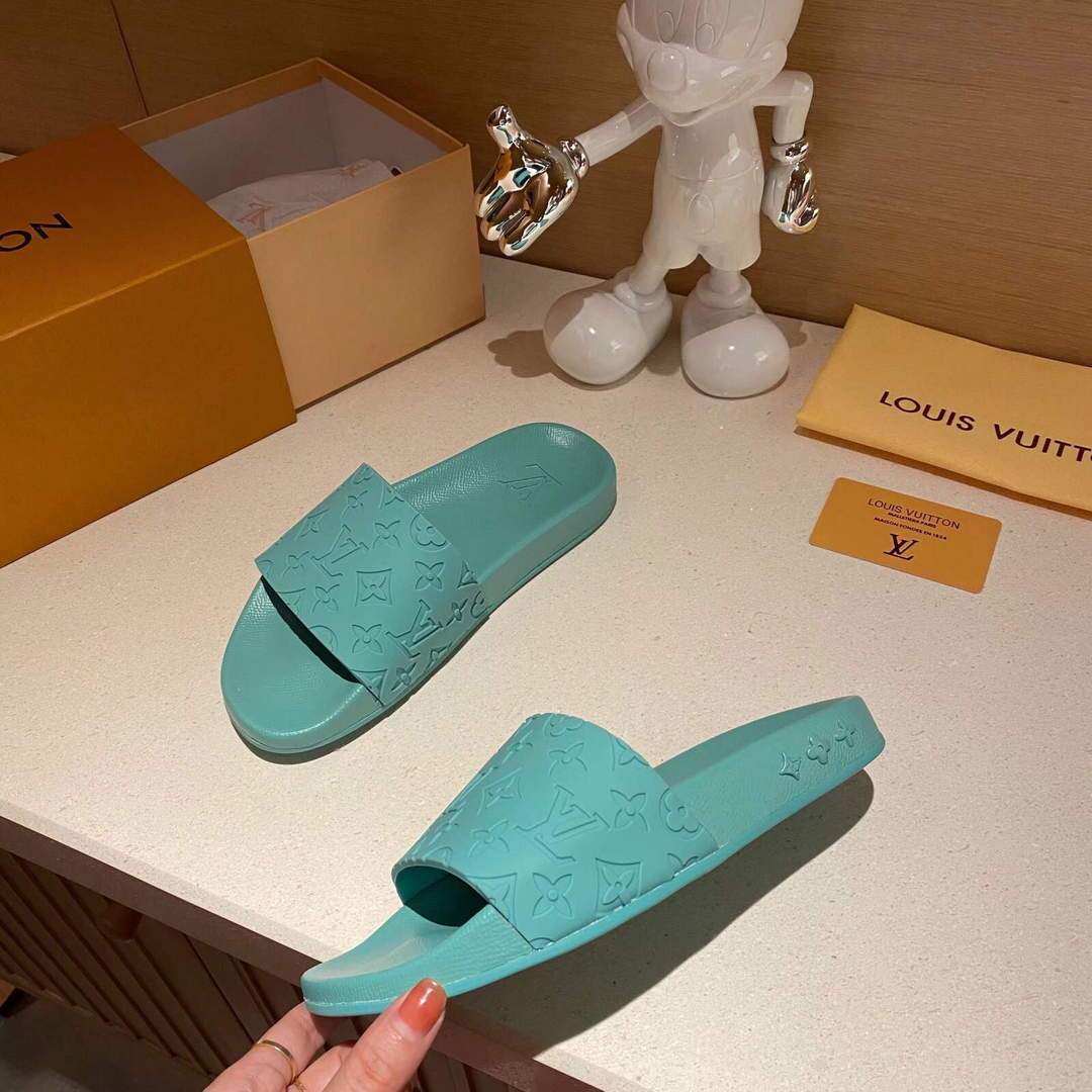 LV Sandals Designer Louis Vuitton Slippers 81121 Blue - luxibagsmall