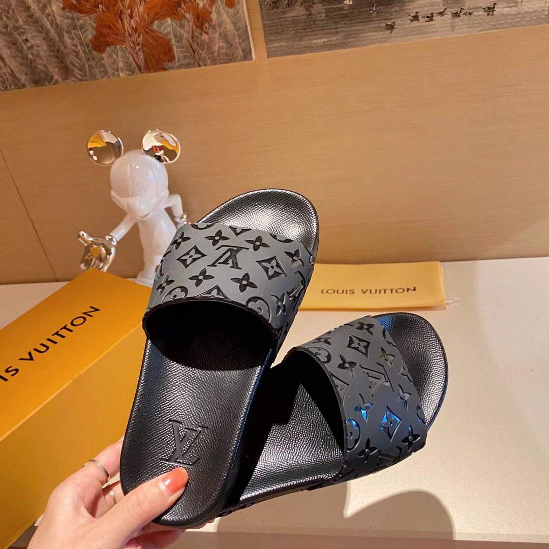 LV Sandals Designer Louis Vuitton Slippers 81118 Black - luxibagsmall