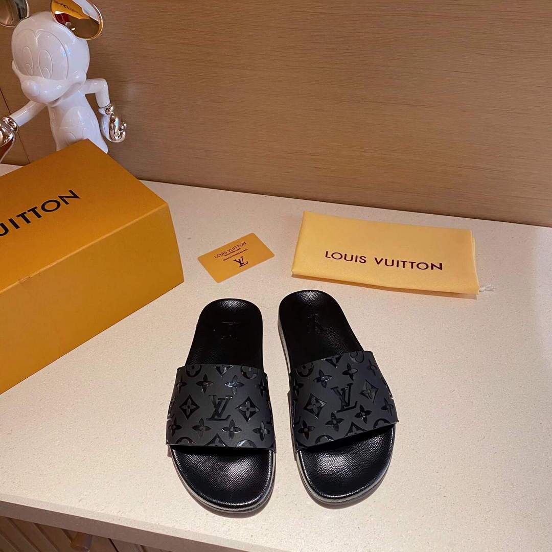 LV Sandals Designer Louis Vuitton Slippers 81118 Black - luxibagsmall